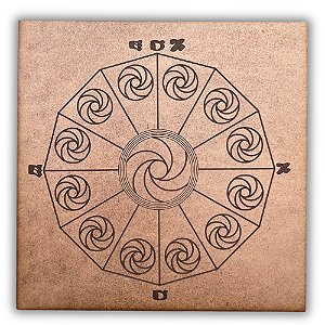Gráfico Radiestesia MDF 3mm 20x20cm - 067 - Decagono com Diafragma - CRU