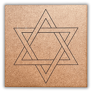 Gráfico Radiestesia MDF 3mm 20x20cm - 086 - Hexagrama - CRU