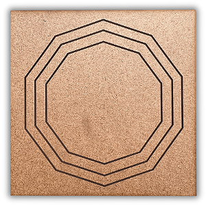 Gráfico Radiestesia MDF 3mm 20x20cm - 087 - Decágono Triplo - CRU