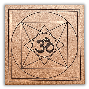 Gráfico Radiestesia MDF 3mm 20x20cm - 091 - Pirâmide Plana com OM - CRU