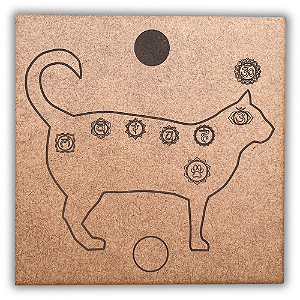 Gráfico Radiestesia MDF 3mm 20x20cm - 096 - Chakra Gato - CRU