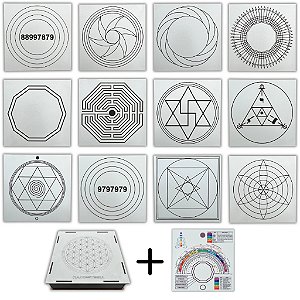 Kit 12 Gráficos 20x20 em MDF BRANCO 3mm + Caixa e Relógio (Grupo 1)