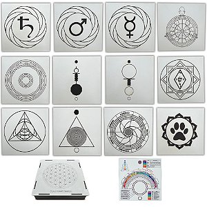 Kit 12 Gráficos 20x20 em MDF BRANCO 3mm + Caixa e Relógio (Grupo 5)