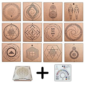 Kit 12 Gráficos 20x20 em MDF CRU 3mm + Caixa e Relógio (Grupo 2)