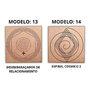Kit 2 Gráficos MDF CRU 3mm 20x20 Radiestesia Modelos 13 e 14 (Desemb de Relacionamento e Espiral Cosmico 2)