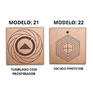 Kit 2 Gráficos MDF CRU 3mm 20x20 Radiestesia Modelos 21 e 22 (Turbilhao com Prosperador e Escudo Protetor)