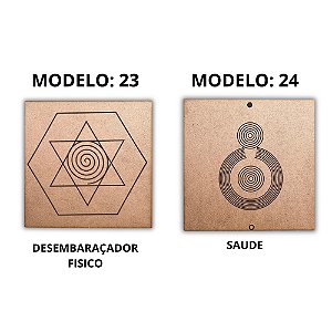 Kit 2 Gráficos MDF CRU 3mm 20x20 Radiestesia Modelos 23 e 24 (Desembaraçador Físico e Saúde)