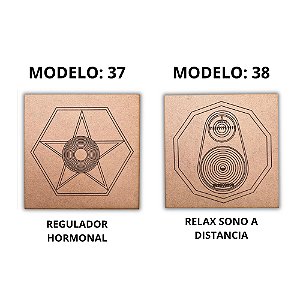 Kit 2 Gráficos MDF CRU 3mm 20x20 Radiestesia Modelos 37 e 38 (Regulador Hormonal e Relax Sono a Distancia)