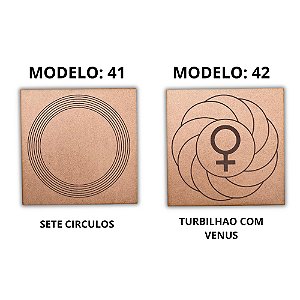 Kit 2 Gráficos MDF CRU 3mm 20x20 Radiestesia Modelos 41 e 42 (Sete Circulos e Turbilhao com Venus)