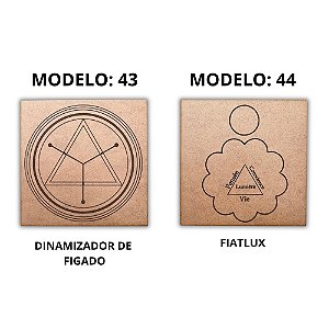 Kit 2 Gráficos MDF CRU 3mm 20x20 Radiestesia Modelos 43 e 44 (Dinamizador de Figado e Fiatlux)