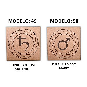 Kit 2 Gráficos MDF CRU 3mm 20x20 Radiestesia Modelos 49 e 50 (Turbilhao com Saturno e Turbilhao com Marte)