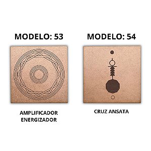 Kit 2 Gráficos MDF CRU 3mm 20x20 Radiestesia Modelos 53 e 54 (Amplificador Energizador e Cruz Ansata)
