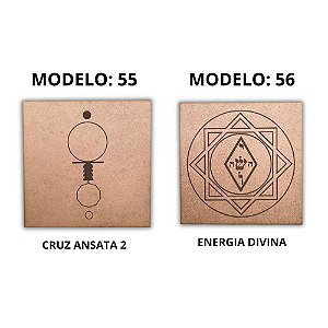 Kit 2 Gráficos MDF CRU 3mm 20x20 Radiestesia Modelos 55 e 56 (Cruz Ansata 2 e Energia Divina)