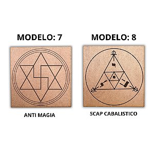 Kit 2 Gráficos MDF CRU 3mm 20x20 Radiestesia Modelos 7 e 8 (Anti Magia e Scap Cabalístico)