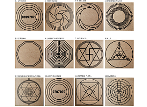 Kit Escolha Gráficos da Radiestesia em MDF CRU 20x20cm 3mm (Monte seu kit personalizado parte 1) - BLACK FRIDAY