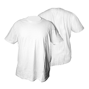 CAMISETA MANGA CURTA BASICA LISA BRANCA 100% ALGODAO