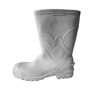 BOTA PVC BRANCA FORRADA SEM BICO CA 43017 BRACOL