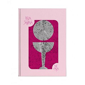 Bíblia Sagrada com Lantejoula - Rosa