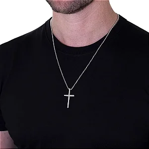 Crucifixo com corrente em Aço Inox