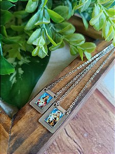 Escapulário em Aço Inox - Colorido