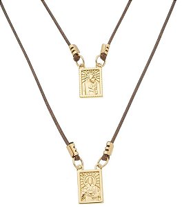 Escapulário Unisex Dourado