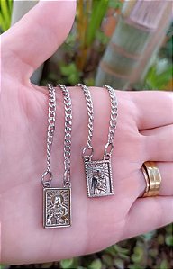 Escapulário em Aço Inox - Corrente em elos