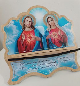 Porta Bíblia em MDF – Sagrado Coração de Jesus e Maria