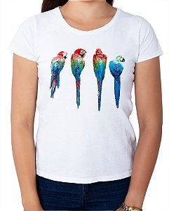 ab01b - Baby Look Arara Vermelha