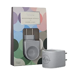 Difusor Aromatizador Elétrico Bivolt Colors Candy Cinza Via Aroma