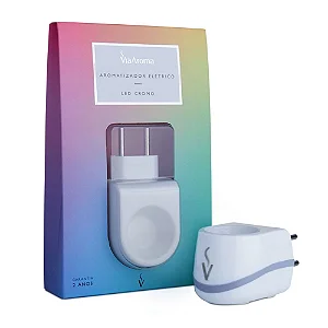 Difusor Aromatizador Elétrico Standard Led Cromo Branco Via Aroma