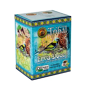 Chá Orgânico de Erva Doce Caixa 15 Sachês Tribal Brasil