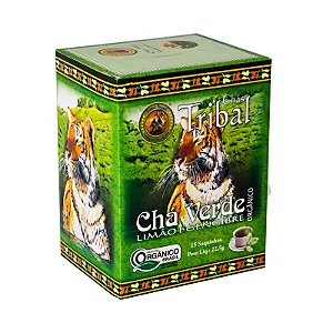 Chá Verde, Limão e Gengibre Orgânico Caixa 15 Sachês Tribal Brasil