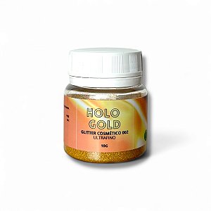 Glitter Ultrafino Holo Gold- Cosméticos/Body Splash (Glitter Dourado Holográfico)