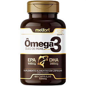 Ômega 3 1000mg Óleo de Peixe Melfort - EPA 540mg DHA 360mg - Saúde Cardiovascular, Cognitiva e Anti-inflamatório - 60 Cápsulas