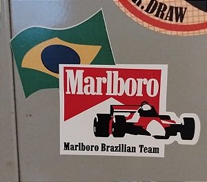 Adesivo Marlboro Brazilian Team Formula 1 - Senna anos 90 - Colagem Externa
