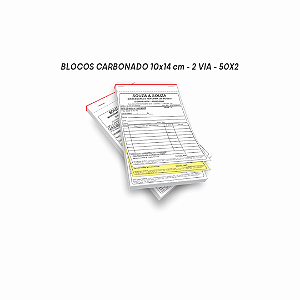 Bloco 10x14 cm - 50x2 vias - papel copiativo