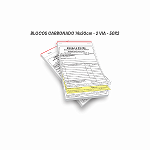 Bloco 14x20 cm - 50x2 vias - papel copiativo