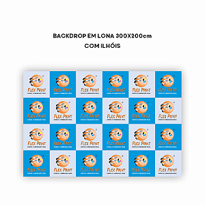 Lona para Backdrop 440g/m² - 300x200cm - Acabamento em ilhóis