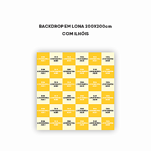 Lona para Backdrop 440g/m² - 200x200cm - Acabamento em ilhóis