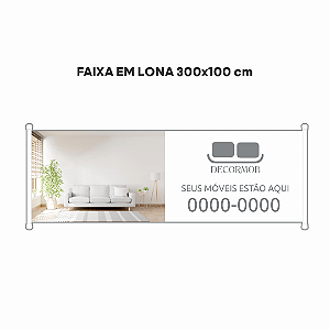Faixa em lona - 300x100 cm