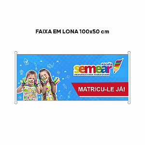 Faixa em lona - 100x50 cm