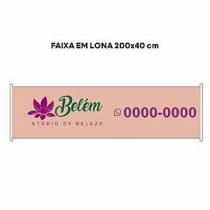 Faixa em lona - 200x40 cm