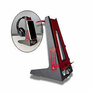 Suporte para Headset Preto e Vermelho