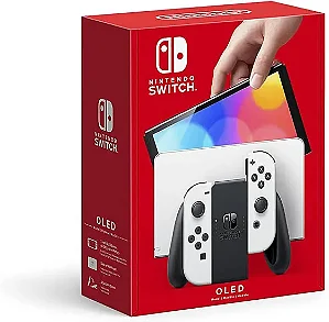 Nintendo Switch Oled Branco Novo Desbloqueado + SD 256GB + Muitos Jogos