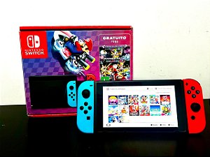 Nintendo Switch V2 Usado Desbloqueado + SD 128GB + Muitos Jogos