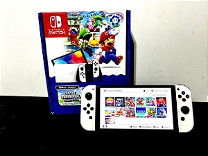 Nintendo Switch Oled SemiNovo Desbloqueado + SD 256GB + Muitos Jogos