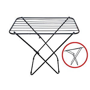 Varal De Chão Aluminio Sem Abas Com Pintura Eletrostática Preto - Bitenfer Varais