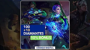 Free Fire - 100 Diamantes + 10% Bônus - Código Digital