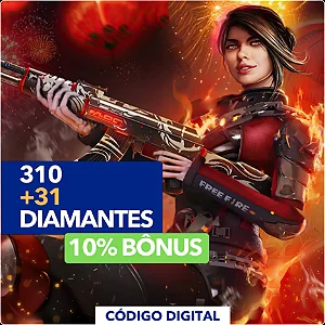 Free Fire - 310 Diamantes + 10% Bônus - Código Digital