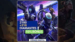 Free Fire - 2.180 Diamantes + 10% Bônus - Código Digital